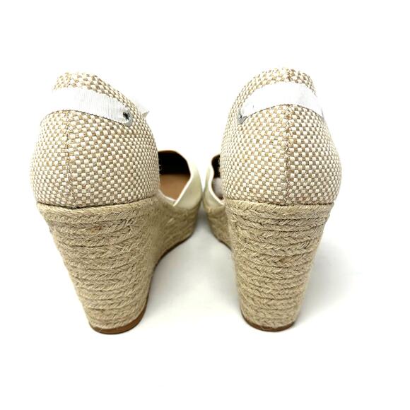 Torrid Size 9.5 WW Wedge White Espadrille Cottagecore Lace Up Ankle 4.5" Heel - Picture 4 of 10